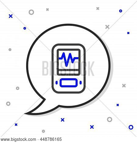 Line Seismograph Icon Isolated On White Background. Earthquake Analog Seismograph. Colorful Outline 
