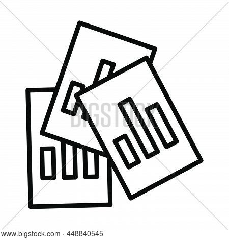 Analytics Sheets Icon. Bold Outline Design With Editable Stroke Width. Vector Illustration.