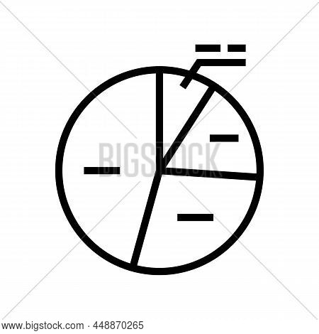 Pie Chart Line Icon Vector. Pie Chart Sign. Isolated Contour Symbol Black Illustration