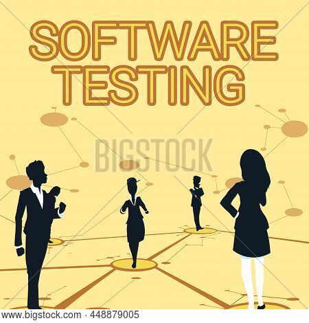 Hand Writing Sign Software Testing. Conceptual Photo Investigation Provide Information About The Qua