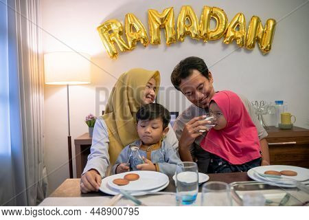 Asian Family Tradition Having Iftar Dinner Together
