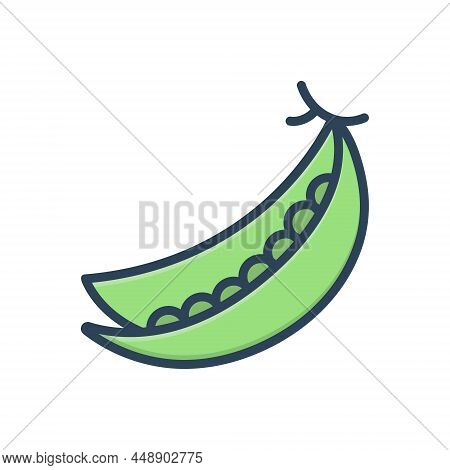 Color Illustration Icon For Peas Bean Green Peapod Pod Nutrition Grainpeas Bean Green Peapod Pod Nut