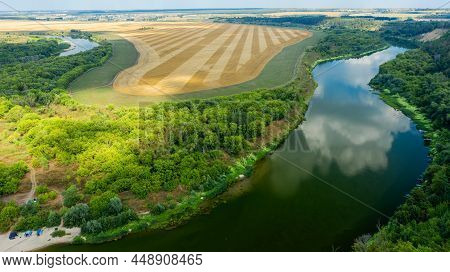 The Tract Krivobor'ye The Steep Wooded Sandy Slopes Of The Don River. A Steep Sandy Cliff Overgrown 