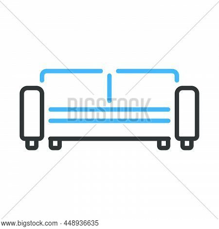 Cinema Sofa Icon. Editable Bold Outline With Color Fill Design. Vector Illustration.