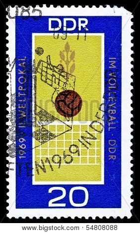 GDR Stamp, Volleybal World Cup