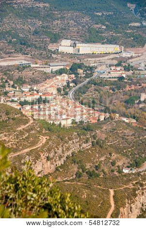 Monistrol De Montserrat The Village Under Monastery, Spain