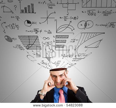 Man trying to solve a problem