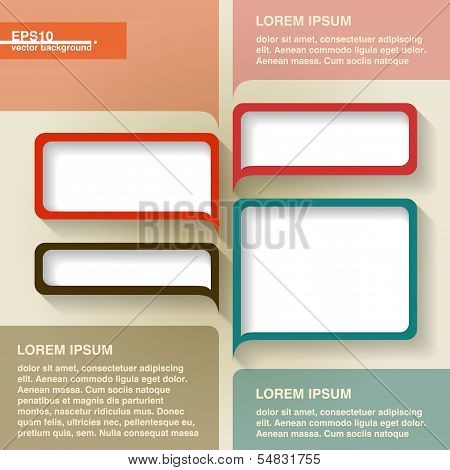 Vector Geometrical Abstract Background With Vintage Speech Bubbles. Eps10