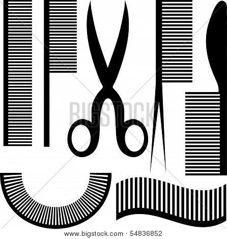 Vector illustration of various professional barber Scissors