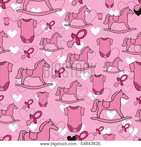 Seamless baby pink pattern