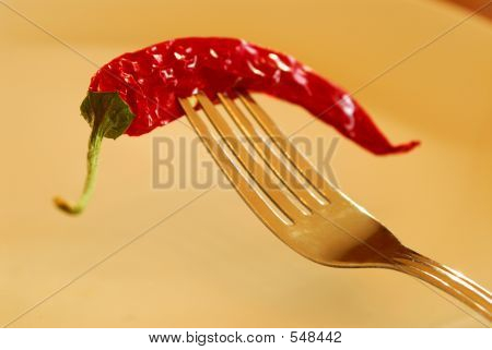 Rode peper vork