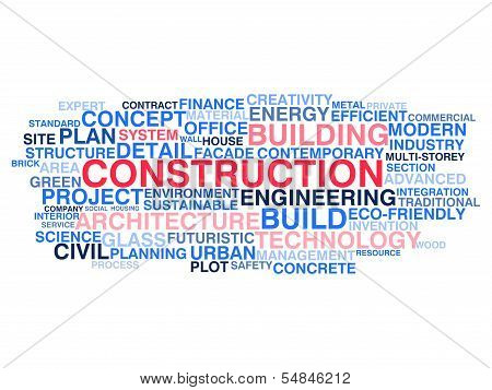 Building Construction And Civil Engineering. Word Cloud Concept