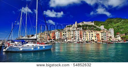  Beautiful Ligurian coast of Italy .Portovenere. Cinque terre 