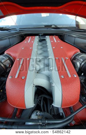 V12 engine isolated on white background