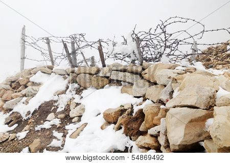 Remains of military activity from the first world war, Lagazuoi,Dolomites, Italy