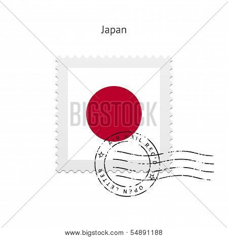 Japan Flag Postage Stamp.