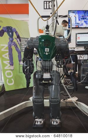Coman Robot On Display At Solarexpo 2014 In Milan, Italy