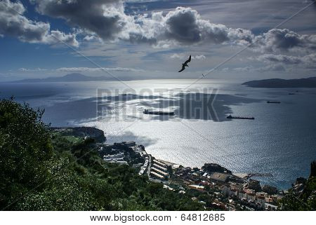 View Of The Gibraltar Rock From The Upper Rock