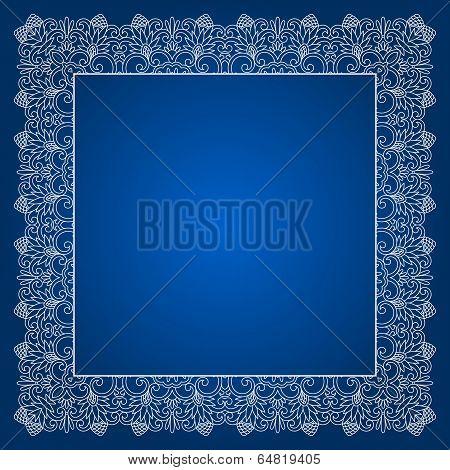 Vector Lace Floral Ornament.
