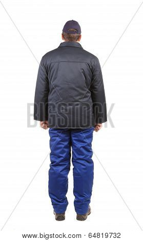 Worker in winter workwear.