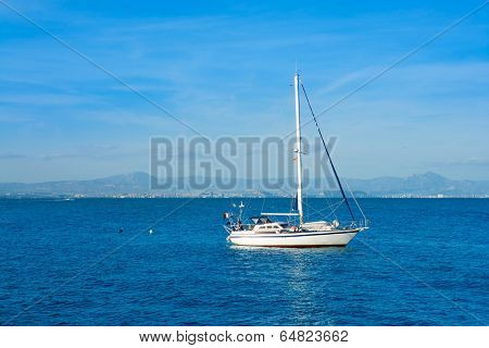 Tabarca island boats in Alicante Valencia Province of Spain