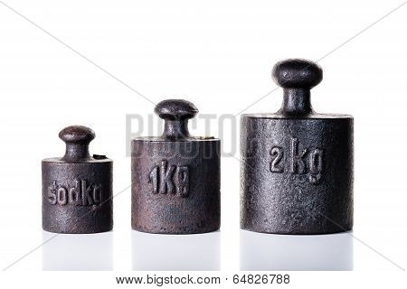 Vintage iron weights.