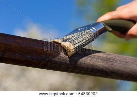 Painting Of Wooden Bannister