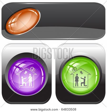 Home affiance. Vector internet buttons.