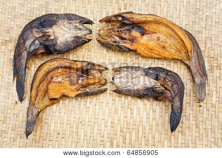 Crispy Smoke Dried Striped Snakehead Fish