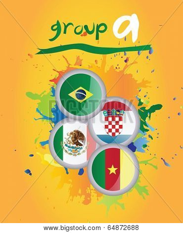 Group a vector on yellow background
