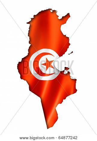 Tunisian Flag Map