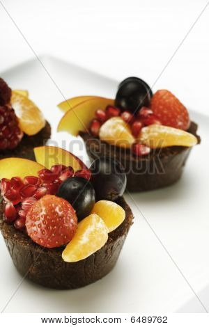 frisk og tørret frugt cupcakes