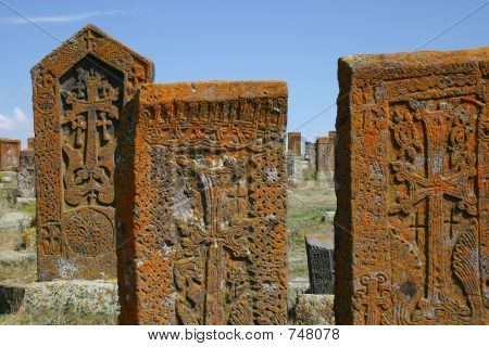 Chatschkar (armenische Cross Stones) In Noratous