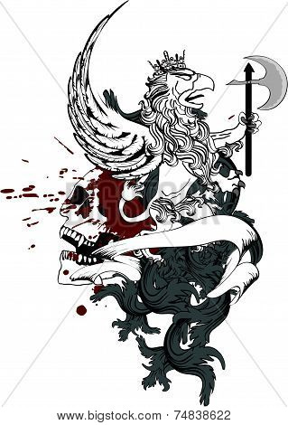 gryphon tattoo tshirt coat of arms8