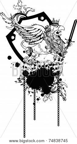 gryphon tattoo tshirt coat of arms1