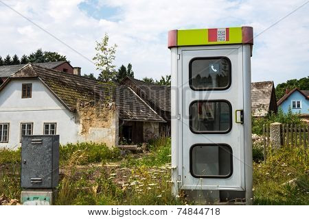 a phone booth in a small village in lower austria. kautzen in the waldviertel