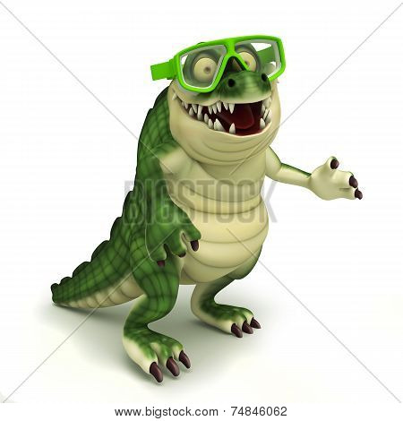 crocodile with goggle