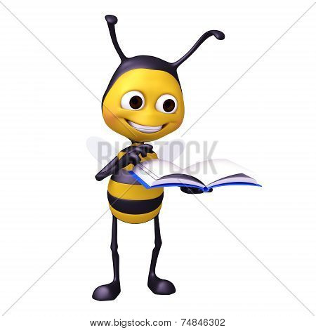 Bee with reading a book