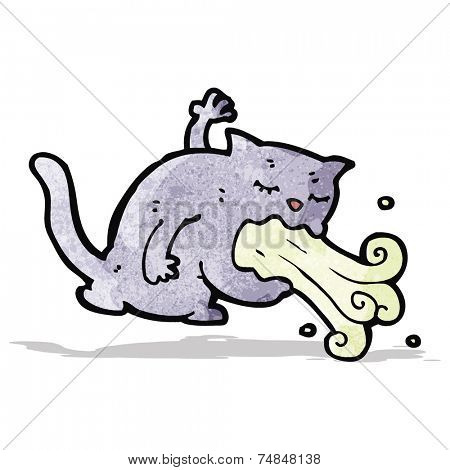 cartoon belching cat