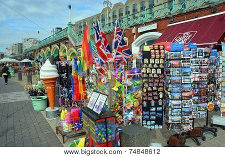 Tourist Souvernirs For Sale On Brighton Beach And Boardwalk.
