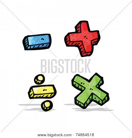 cartoon math symbols