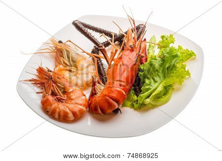 Giant Freshwater Prawn And King Prawns