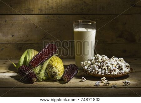 Autumn still life with corn