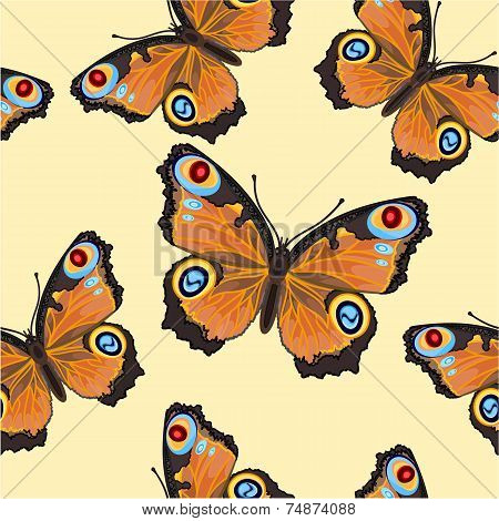 Seamless Texture Butterfly-inachis-io Vector