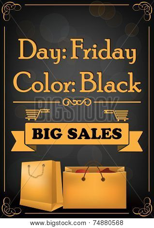 Black Friday advertising poster.