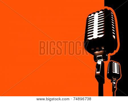 retro microphone and paths