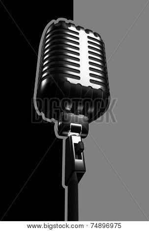 retro microphone and paths