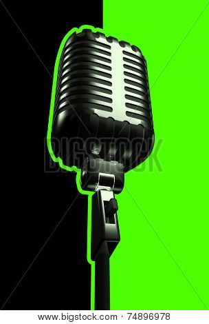 retro microphone and paths
