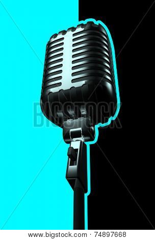 retro microphone and paths