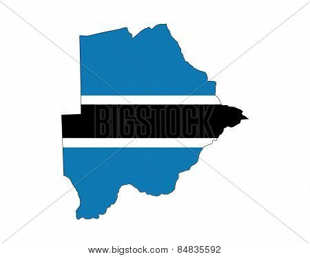 Botswana Flag Map